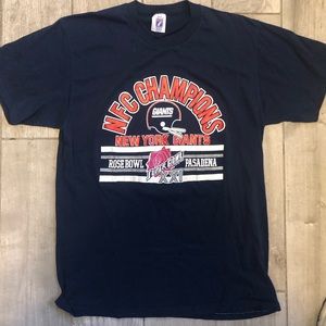 Vintage 1986 New York Giants NFC Champions Logo 7 Super Bowl XXI Shirt